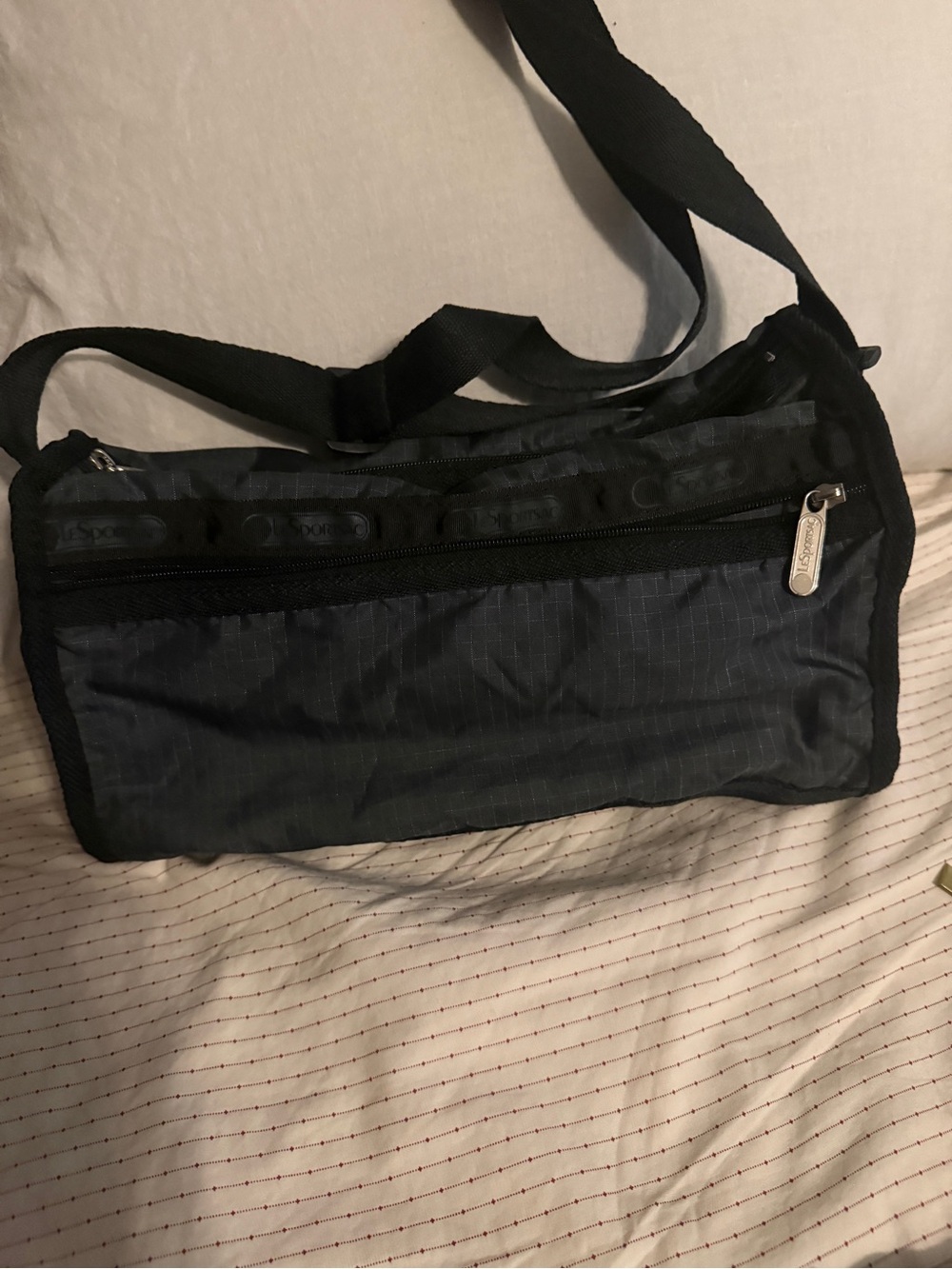 Lesportsac Black/Navy Lightweight Messenger Bag